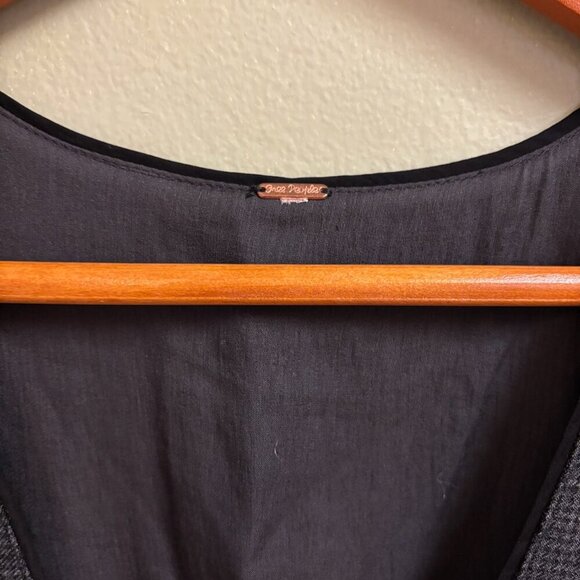 Free People Womens Anas Dress Size *S Button Front Goth Dark Academia Preppy - Picture 5 of 13